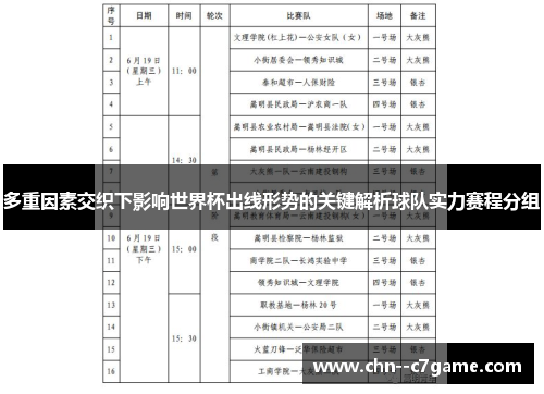 多重因素交织下影响世界杯出线形势的关键解析球队实力赛程分组